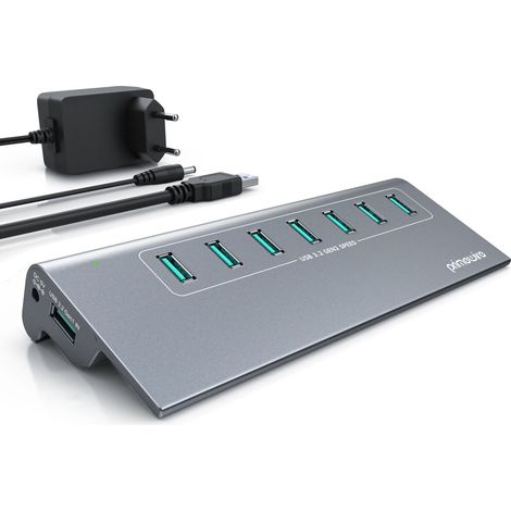 Primewire USB 3.2 Gen2 Hub, 7 Port Verteiler aktiv mit Netzteil, 10 Gbit/s (1/5)