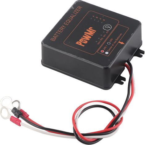 Schwarzer Batteriebalancer für Solaranlagen mit Verpolungsschutz, 2 x 12 V (1/5)