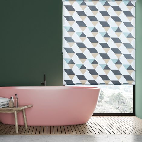 Tenda a rullo per vasca idrorepellente design geometrico