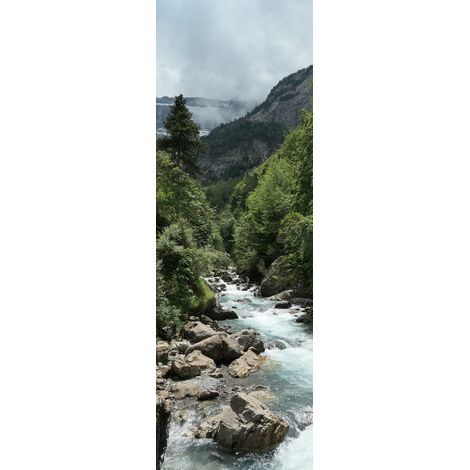 Tableau sur toile rivière Gavarnie 30x97 cm - Impression sur Toile Murale Décorative - Image imprimée en HD sur Toile - Toile sur Châssis en Bois FSC - Fabriqué en France (1/4)