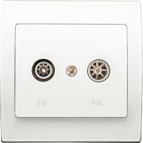 SIEMENS PriseTV/FM Blanc Delta Iris + Plaque basic Blanc