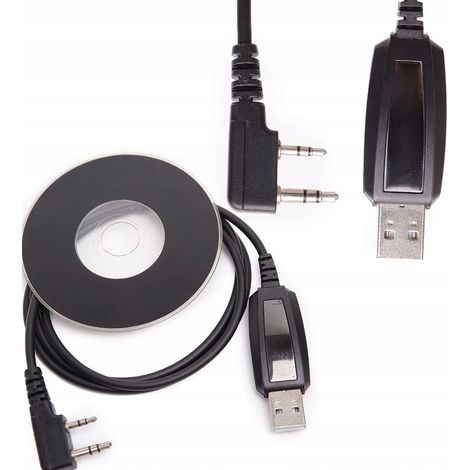 USB-Kabel zum Programmieren von Baofeng Kenwood-Radios (Klinke 2,5 mm + Klinke 3,5 mm / USB) mit Treibern