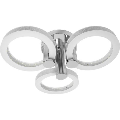 Lampadario appeso LED con 3 punti luce in metallo cromato - Luce Fredda