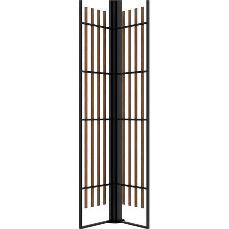 Vente-Unique – Lot de 2 panneaux treillis en acier et bois pour pergola – Dimensions L37,5 x H206 cm – Finition woodgrain – Traitement en poudre