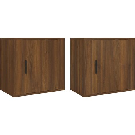 Maison Exclusive - Comodini a Muro 2 pz Rovere Marrone 50x30x47 cm