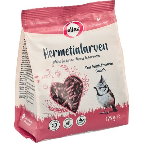 Stroetmann – Elles Hermetialarve – Larves d'Hermetia séchées pour oiseaux sauvages, 125 g (1/2)