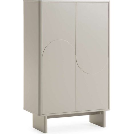 Mueble auxiliar alto 2 puertas abatibles md-Zuri acabado crema, 130cm(alto) 80cm(ancho) 40cm(prof.) (1/5)