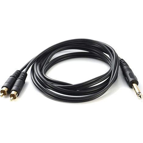 6.35 mm male to 2 RCA male audio cable, extension cable for connecting a 6.5 mm male speaker to dual RCA male (1/5)