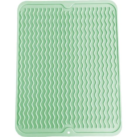 résistan – Tapis Égouttoir Vaisselle Silicone 40x30cm olive Clair À côté de l'évier et sous (1/5)