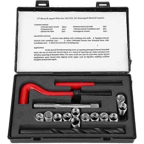 Kit d'accessoires de réparation de filetage femelle M11x1,25 (17 pièces) (1/3)