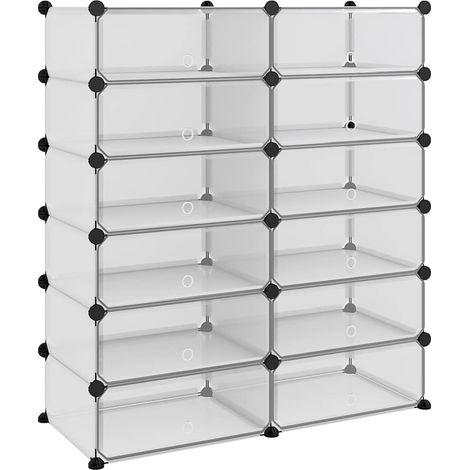 vidaXL Zapatero PP transparente 94,5x36,5x106 cm (1/2)