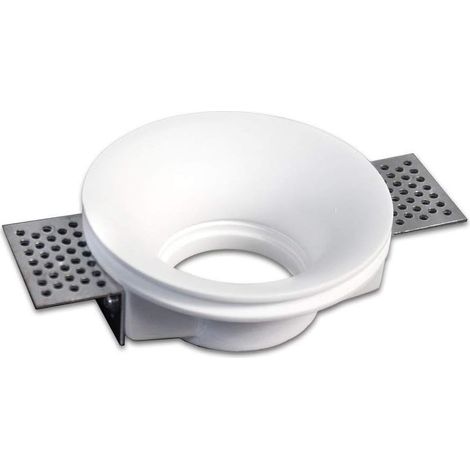 Portafaretto da incasso in gesso a scomparsa, compatibile con faretti GU10, foro incasso Ø105mm, design minimalista per soffitti in cartongesso