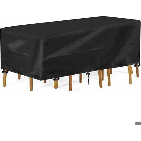 Housse table jardin rectangulaire - Nosheir - Tissu Oxford 210D, 213x132x72cm, anti-UV (1/4)