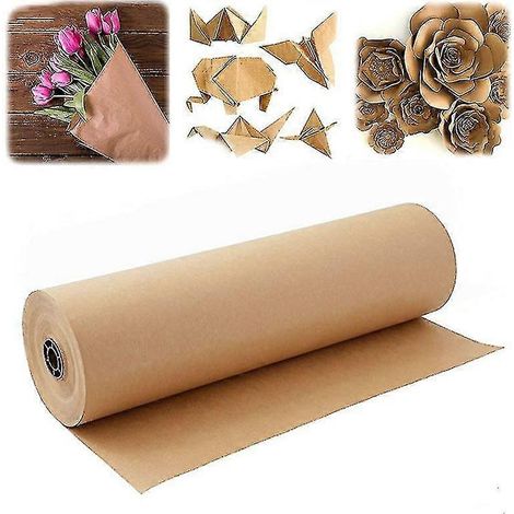Rouleau de papier kraft brun 12 pouces x 100 pieds pour emballage cadeau et envoi postal (1/5)