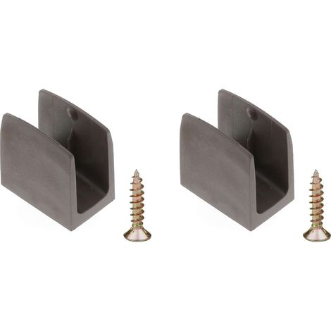 2x Clip bloqueur de manivelle volet Roulant marron Support Guide Manette Plastique 15mm - 18mm Universel fenêtre Mur à Visser (1/5)