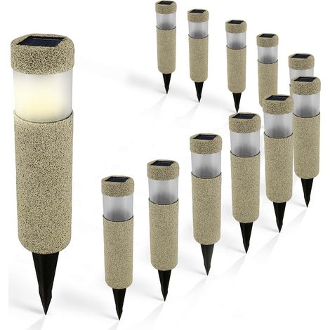 MONZANA® Solar Lights Outdoor 4 8 12 Pack – LED Garden Solar Path Lights with Dusk Sensor, Waterproof IP44 Stake Lights for Garden, Patio, Driveway & Balcony