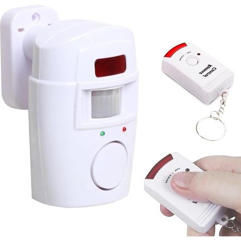 Allarme con sensore di movimento a infrarossi e 2 telecomandi - Sistema di sicurezza wireless per casa, garage, negozio - Allarme intrusione per interni/esterni (1/5)