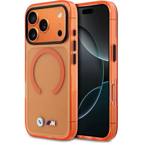 Coque MagSafe BMW M IML avec logos métalliques pour iPhone 17 Pro Max orange (1/5)