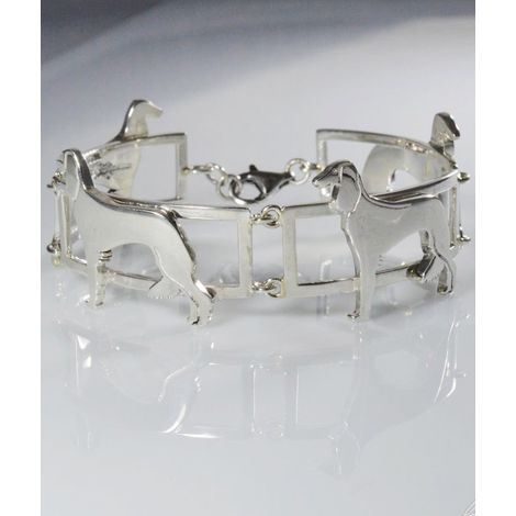 Vierteiliges Saluki-Armband aus Sterlingsilber Levriere