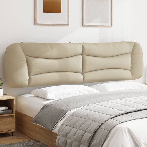Cabecero de cama acolchado Hvar tela crema 200 cm vidaXL (1/5)