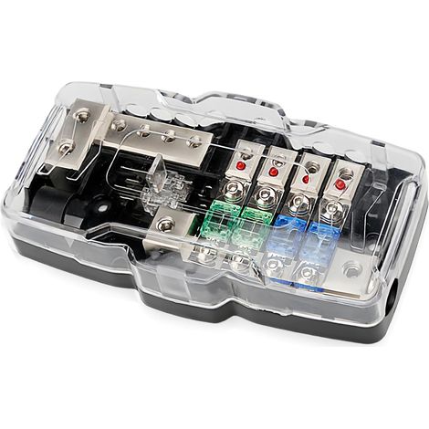 Bloc De Distribution De Voiture, Mini Boîte À Fusibles, Bloc De Distribution De Courant Avec Affichage Led, 4 Voies, Bloc De Distribution De Camping Car 30 A 60 A Pour Audio De Voiture Suv Camion (1/5)