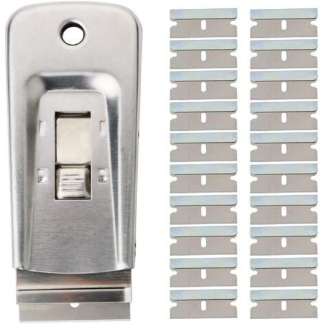BUNTHAUS Peinture Scraper, Rétractable Razor Window Film Outil, Mini Grattoir Acier Inoxydable avec 20 Lames pour Suppression de l'enregistrement, Autocollants, Adhésifs et Plus (1/5)