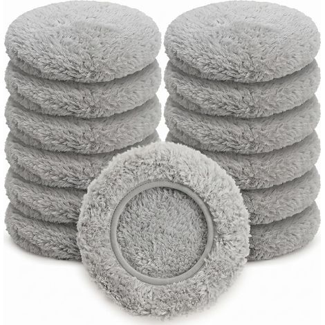 Lot de 12 Lingettes Microfibres pour Robot Lave-Vitre (Ø 12,5cm), Chiffons de Nettoyage s et sans Trace, Compatibles avec Hobot 188/388, AlfaBot X6, Hutt DDC55, Cecotec 870 (1/5)