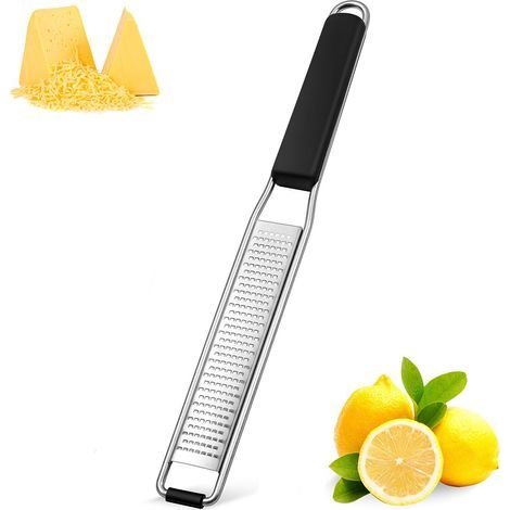 Râpe Fromage, Zesteur pour Agrumes Parmesan Gingembre Chocolat, Râpe Alimentaire en Acier Inoxydable, avec Couvercle de Protection et Brosse de Nettoyage, Argenté (1/5)