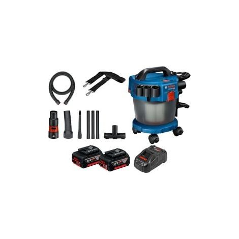 Bosch aspirapolvere a batteria GAS 18V-10 L / 2x 5,0 Ah batteria + caricabatterie incl. set accessori 14 pz.