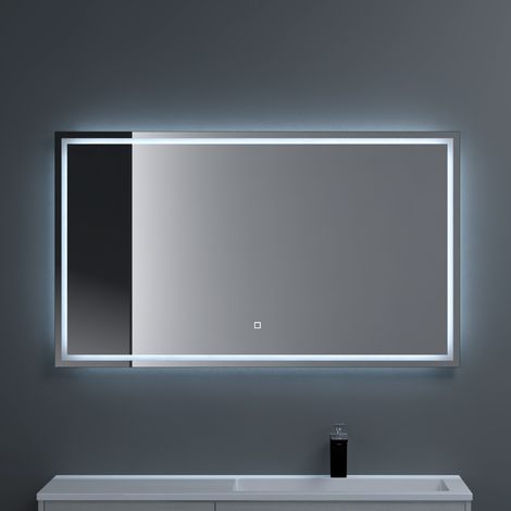 doporro® LED Badspiegel 120x70cm mit Beleuchtung Dimmbarer Lichtspiegel Beschlagfreier Wandspiegel Badezimmerspiegel Touchbedienung 5mm Float-Glas energiesparend (1/5)