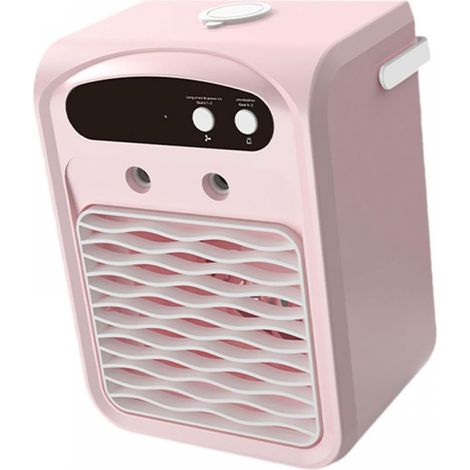 Mini climatiseur multifonctionnel avec fonction de pulvérisation, adapté à une utilisation sur le bureau et à l'extérieur, rose