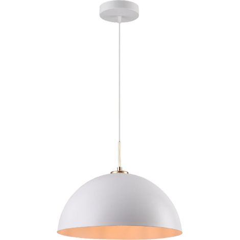 Lampadario a sospensione stile contemporaneo in metallo pendente con attacco E27 luce tavolo cucina ristorante di colore nero o bianco (1/5)