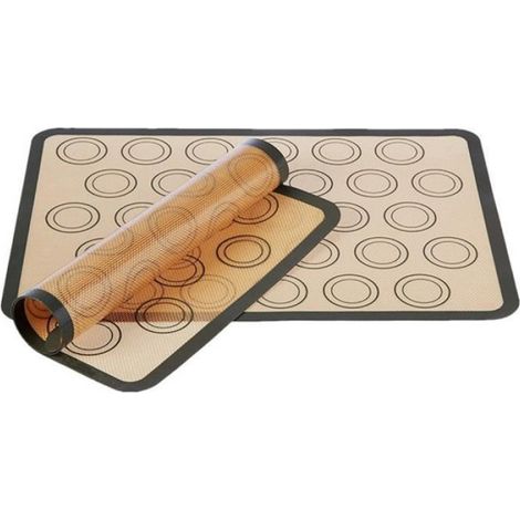 Tapis de cuisson en silicone tapis de cuisson macaron résistant à la chaleur anti-stick pour pâte pizza et pain (2pcs) (1/3)