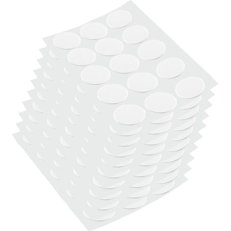 Emuca Satz von 900 Schraubkappen, selbstklebend, Durchmesser 20mm, Kunststoff, Weiß