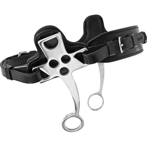 NERO - Hackamore in acciaio inox con imbottiture in cuoio