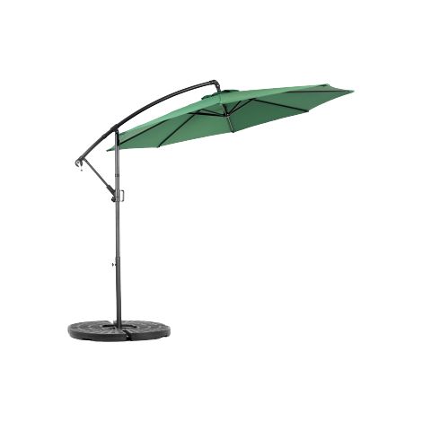Parasol déporté 3 m inclinable à manivelle vert clair (1/4)