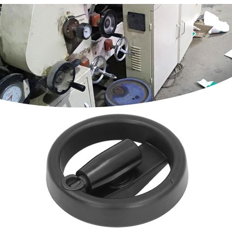 Handrad 12 x 125 mm für Werkzeugmaschinen, mit drehbarem Griff, kompatibel mit Dreh-, Fräs- und Schleifmaschinen. Aus Kunststoff, mit klappbarem Griff und Doppelradius-Handrad. (1/5)