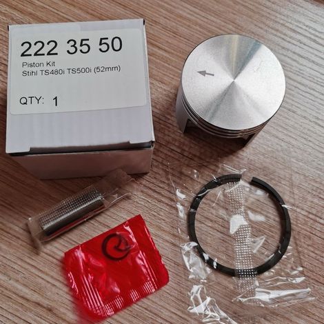 ensemble piston Kit piston TS480i TS500i (52 mm)Piston en alliage d'aluminium forgé, comprenant segments et axes, pour la réparation de la compression du cylindre, adapté aux tronçonneuses de forte pu (1/5)