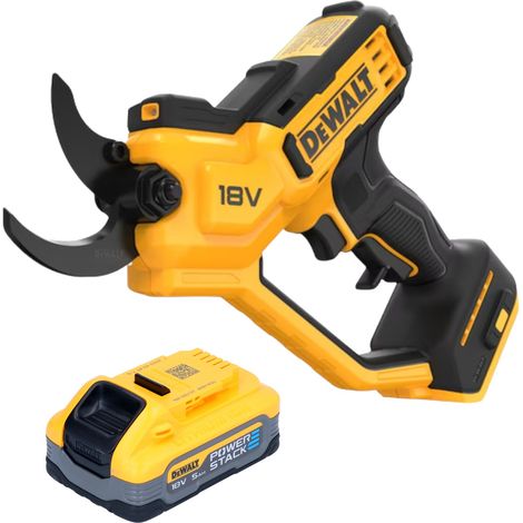 Tijeras de podar sin cable DeWalt DCMPP 568 N 18 V 38 mm + 1x batería Powerstack 5,0 Ah - sin cargador (1/5)