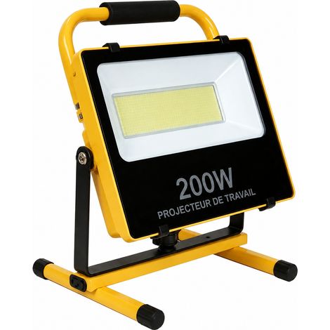 Projecteur LED rechargeable portatif 200 W 200w 1 × 1 × 1 cm 2 kg – Livraison gratuite