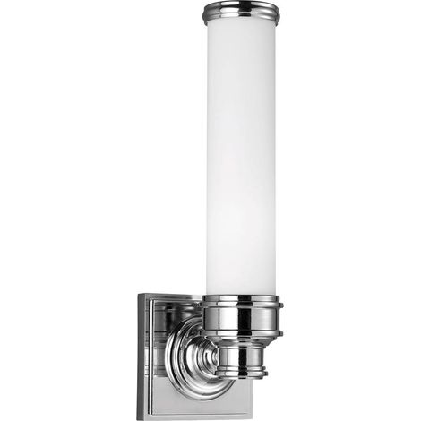 Wandlampe Spiegelleuchte Lampe LED Glas Badezimmerlampe IP44 chrom poliert weiß (1/5)