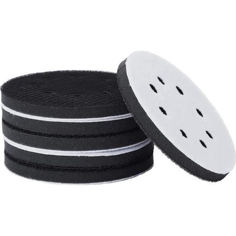 Tampon D Interface - 5 Pouces 125 Mm - 8 Trous - Pour Disques De Ponçage À Crochet - Lot De 6 Pièces (1/4)