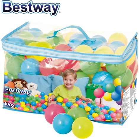 Schwimmbadbeutel mit 100 Plastikbällen 5,8 cm für Kinder +3 Jahre (1/10)
