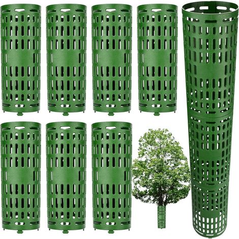 Lot de 7 protections de tronc d'arbre robustes et extensibles pour débroussailleuses, tondeuses, animaux, faciles à utiliser, parfaites pour les jeunes arbres et arbres fruitiers (1/5)