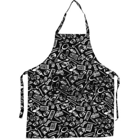Verstellbare Schürze - Polyester - 2 Taschen - 56 cm Breite - 80 cm Länge - 5 Muster - Leicht - Küchenschürze (1/5)