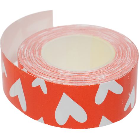 KING JIM TEPRA LR5C kompatibles Thermotransfer-Etikettenband, 1 Rolle, selbstklebendes Thermotransferpapier, 15 mm x 4 m, Herzdesign