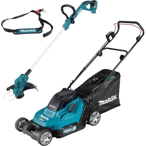 Makita DLM432Z Twin 18v 36v LXT Cordless 43cm Lawn Mower + DUR193 Line Trimmer (1/5)