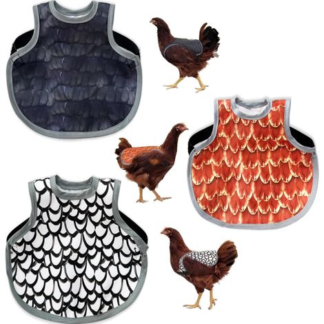 Selle de soutien dorsal pour poule en 3 parties et tablier de soutien dorsal pour poule avec bretelles réglables (1/5)
