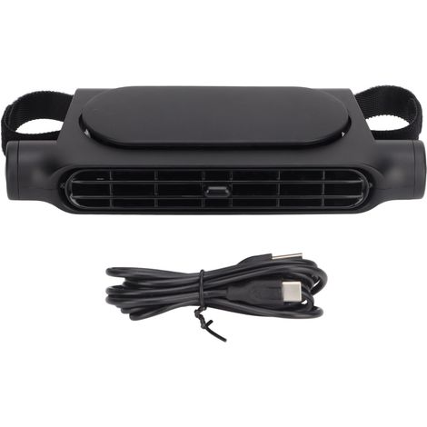 Ortviai Ventilateur USB pour siège arrière de voiture – 3 vitesses, silencieux, noir, compatible 12V/24V et power bank
