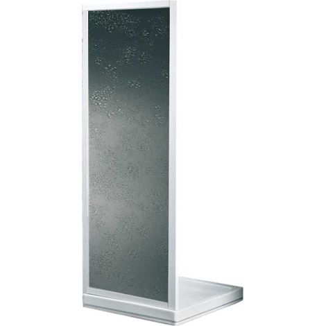 "PARETE DOCCIA FISSA """"SMERALDA C"""" BIANCO Sp.3 mm 83-87 cm"